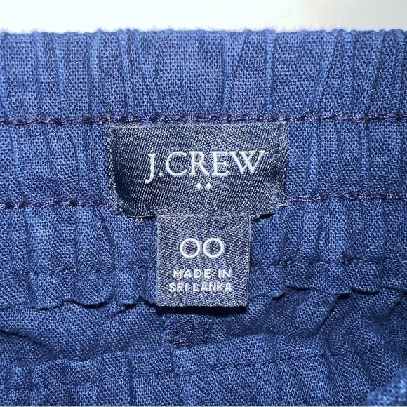 J. Crew Navy Blue Linen Blend Pull On Tapered Pants - Picture 2 of 8